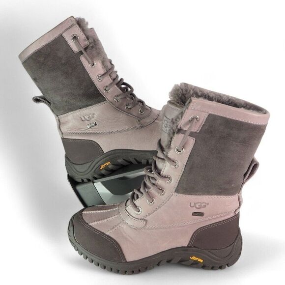 UGG Adirondack II Round Toe Waterproof Winter Boots Grey 3052 Women's 6 - Picture 1 of 12